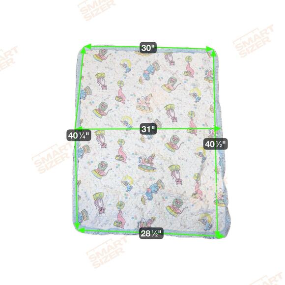 VTG Pastel Circus Theme Nursery Baby Blanket Quilt Crib Ruffle Bedding 30 X 40” - Picture 3 of 5
